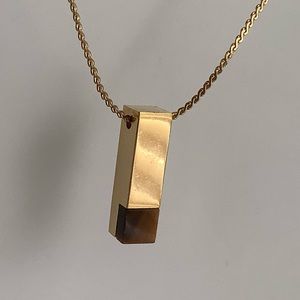 new Vintage genuine tiger eye bar minimalist pendant necklace